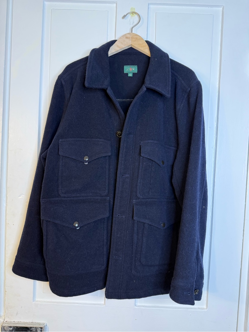 J. Crew Men’s Navy Wool Cruiser Coat